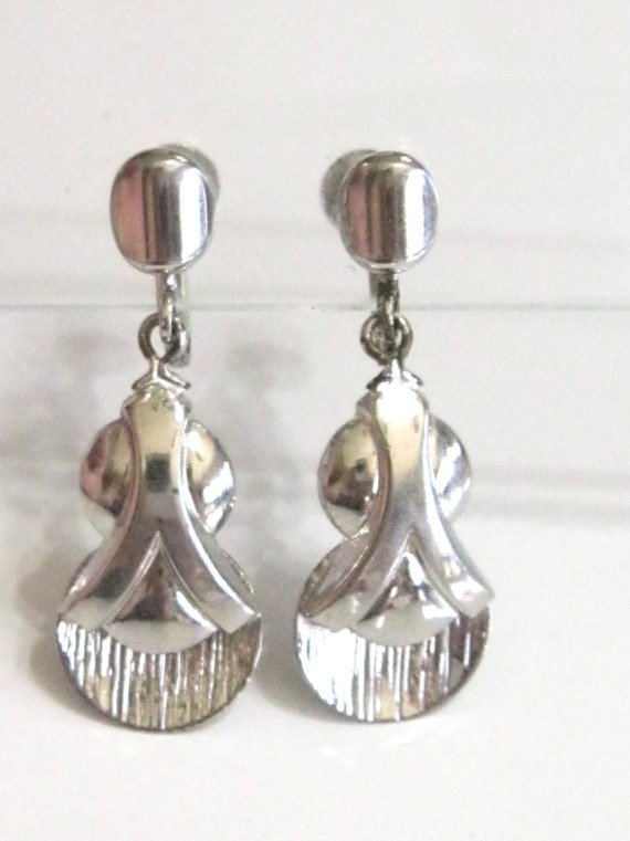 Vintage Art Deco Revival Dangle Drop Earrings - A… - image 3