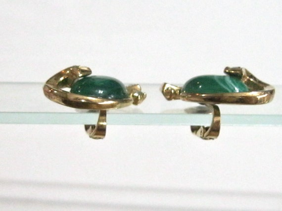 Vintage Trifari Caravan Line Ganges Green Clip Ba… - image 7