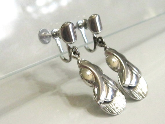 Vintage Art Deco Revival Dangle Drop Earrings - A… - image 5