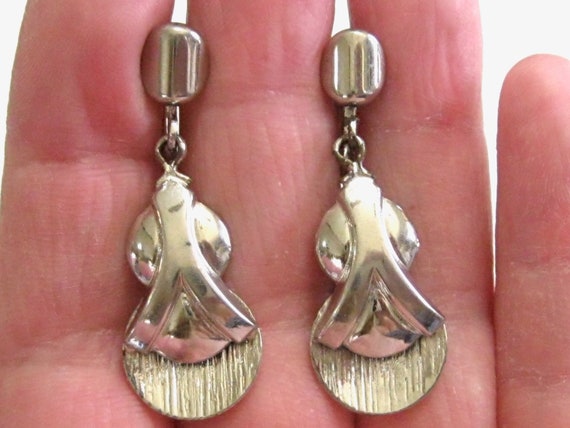 Vintage Art Deco Revival Dangle Drop Earrings - A… - image 8