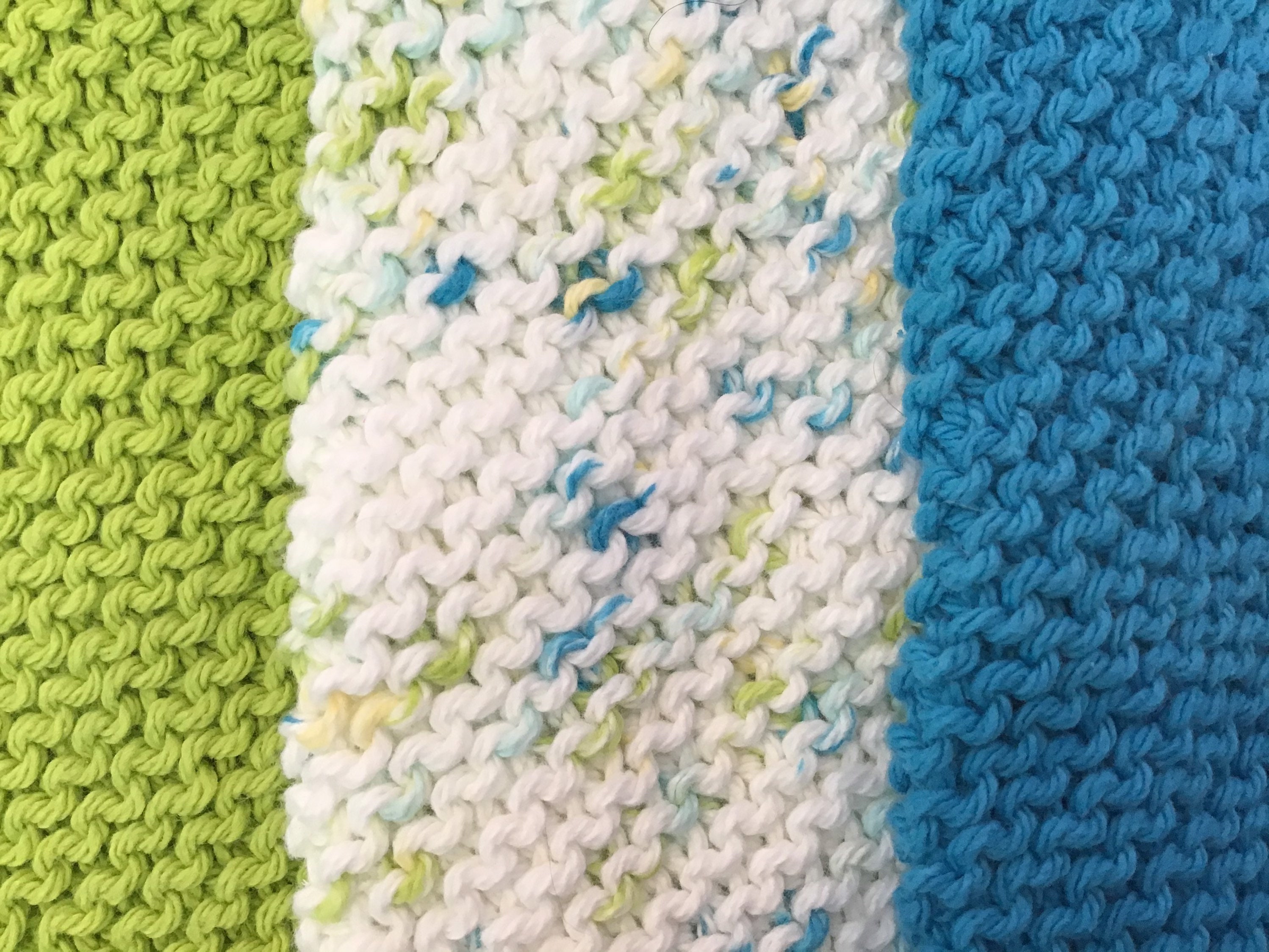 Hand knitted Cotton Dish Cloth set with scrubby Etsy