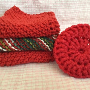 FREE Shipping - Cotton Dish Cloth set with scrubby