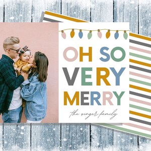 Oh So Very Merry Photo Cartão de Natal, Cartão de Natal Colorido