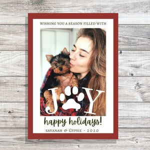 Hund Mama Pfote Druck Frohe Feiertage Foto Weihnachtskarte