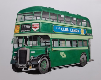 Carrolls Irish Gifts Die-Cast Dublin Tour Bus Model Replica with Shamrock Design and Open Top