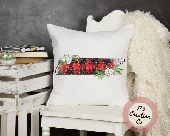 Tennessee State Pride Christmas Throw Pillow Buffalo Check Etsy