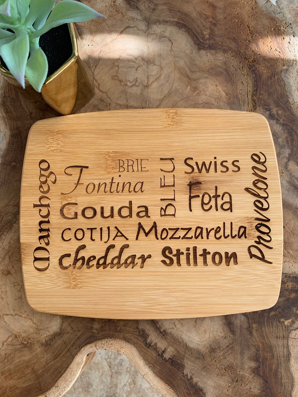 Cheese Cutting Board Laser engraved Charcuterie board Etsy