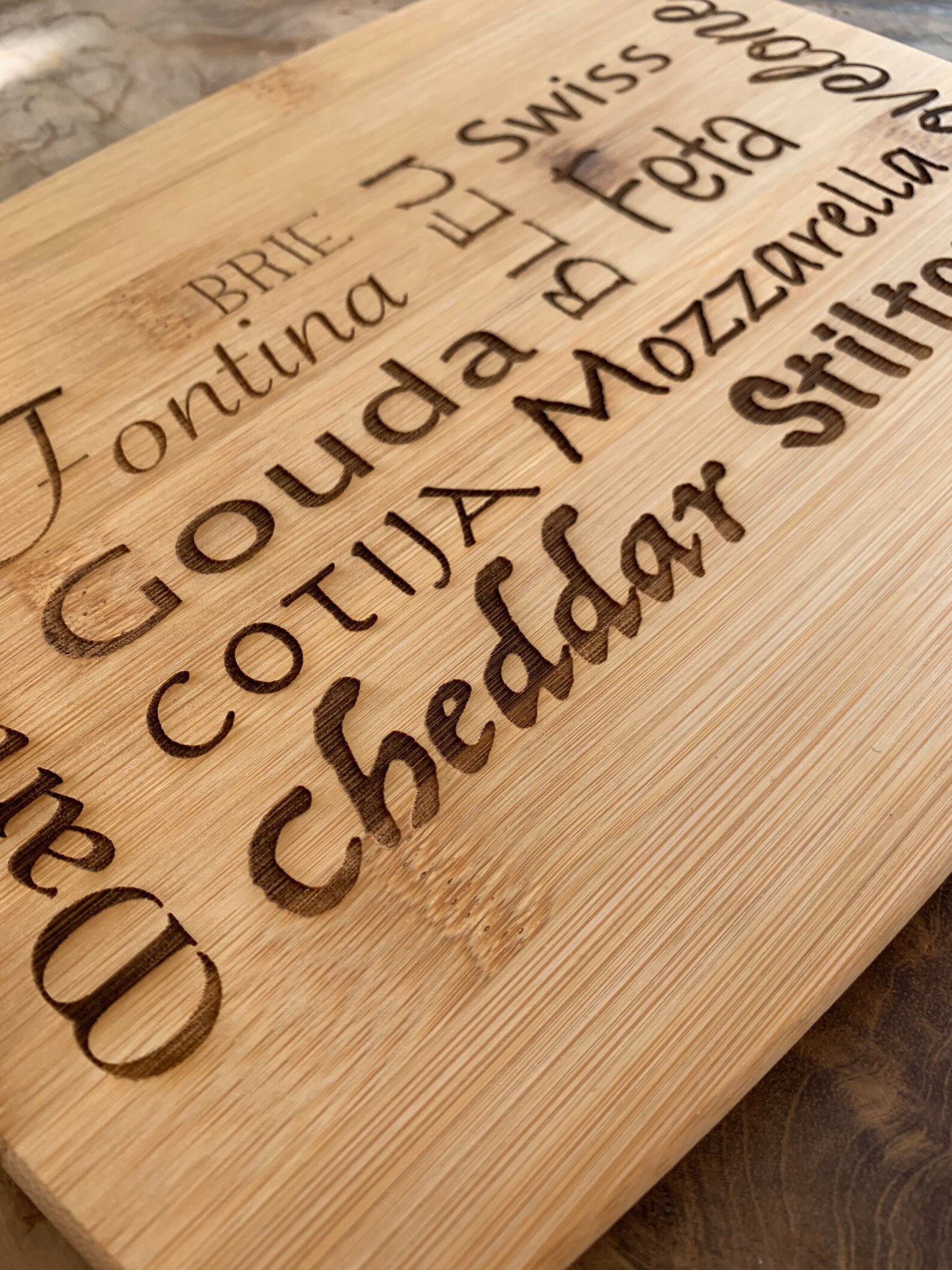 Cheese Cutting Board Laser engraved Charcuterie board Etsy