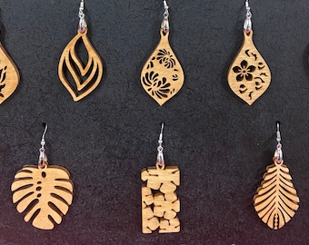 Boucles D Oreilles Bois Etsy