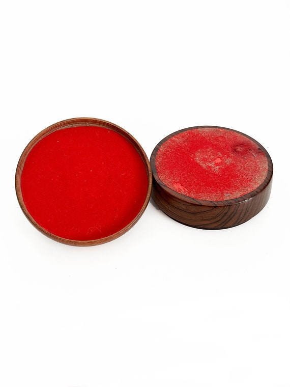 Small Hand Turned Wood Covered Valet Trinket Box,… - image 7