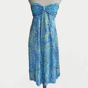 grey dress pants with blue blazer Kenny Dana Ginger Jars Upf50 Split Neck Dress - White Blue main image 0