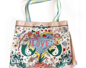 Brighton Mermaid Canvas Print Sirens Song Love Tote Bag Canvas Love Hand Bag