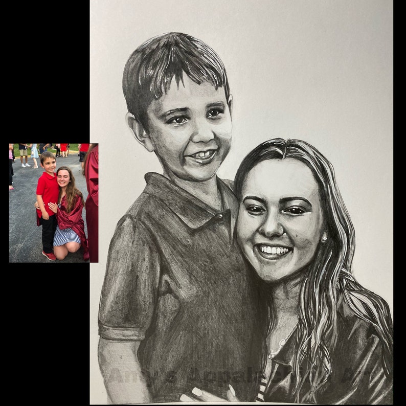 Child or Adult Portrait Sketch Personalized Pencil Drawing Custom Portrait Drawing