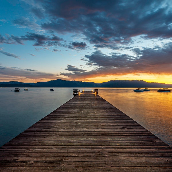 Sunset Dock Wall Art Etsy