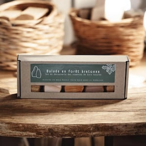 Coffret sensoriel bois – Balade en Forêt Bretonne – Jeu éducatif pour enfants et adultes – Artisanat français - pédagogie jeu nature unique