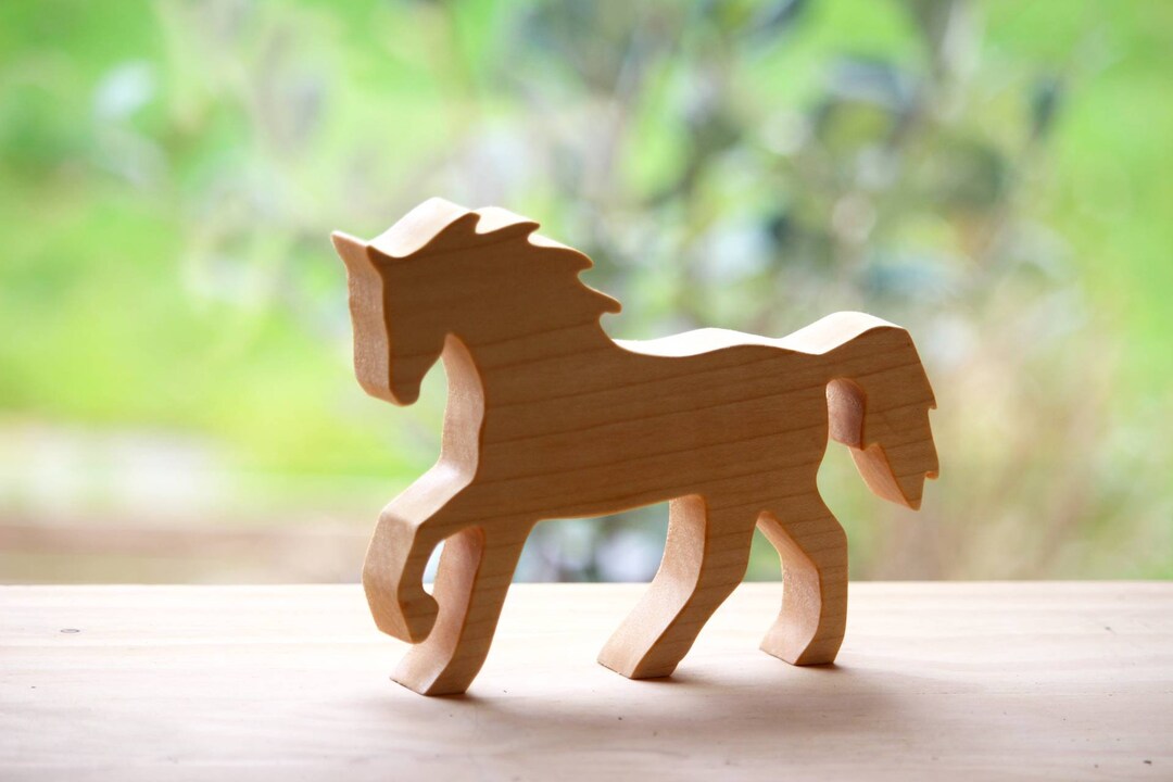 Small Horse Sculpture in Solid Wood Etsy