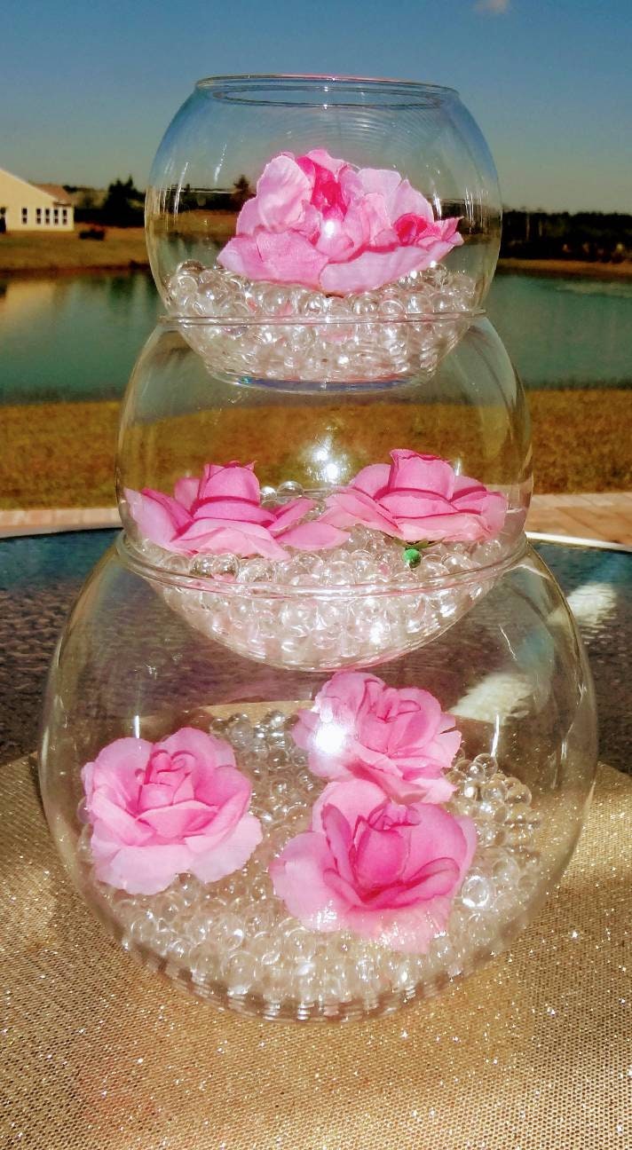 3 piece centerpiece filled with your choice of filler and Etsy