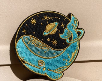 Whale iron on patch Animal Patches Patches For Jacket Sew On Patch Logo Back Patch Embroidered Patch patches iron on