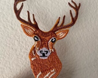 Jacket MASSIVE Deer Hunters Iron-On Embroidered Patch Big Deer Stag Hunting Patch Embroidery Iron-On Patch For Clothes Backpack 196