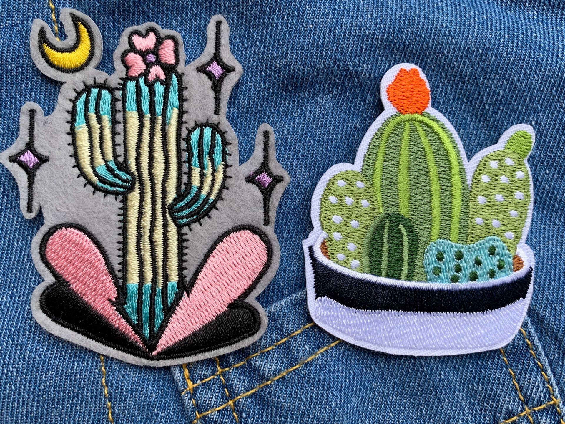 Cactus Iron on Patch succulentdesert Patchembroidered Sew Etsy
