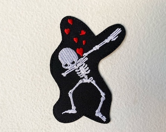 Skeleton Iron On Patch, 4 Inch Spooky Patch,Patch Funny,Dance Skeleton,Embroidery Patch,Sew On Patch, Funky Patch,Cool Patches,Hippy,X-Ray