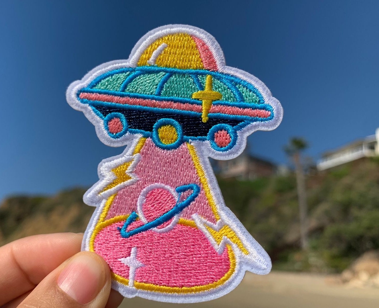 Spaceship Patch UFO Patch Space Iron on Patchspace Patch Etsy