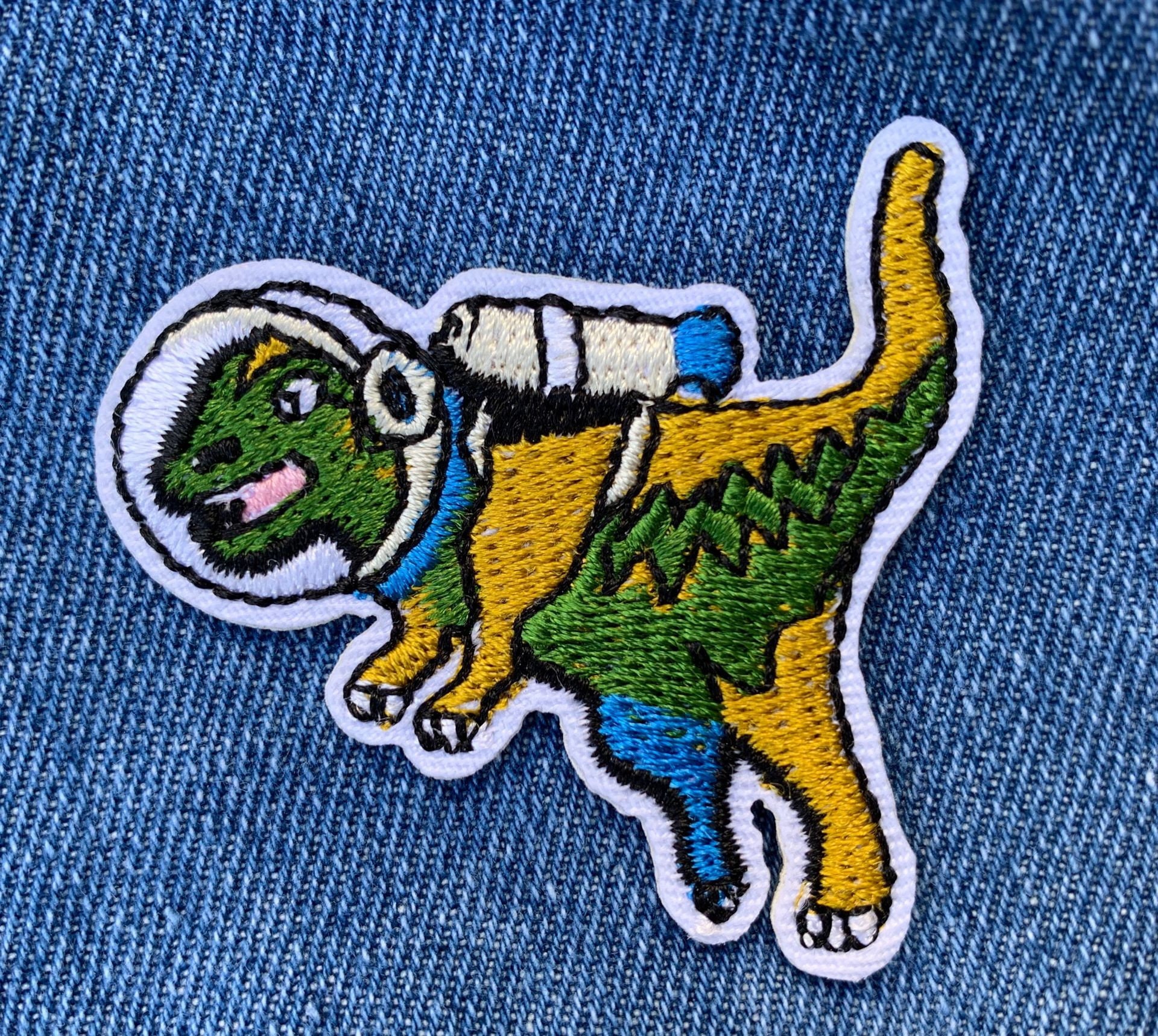 Dinosaur Patch Space Dino Iron on Patch Cute Patch Etsy New Zealand