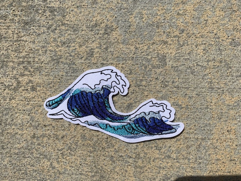 Patch Sea Wave Patch Iron on Patch Blueembroidered Patch - Etsy