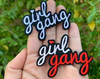 Girl Gang Combo 3 Piece Decorative Fun Gear Red Black Iron ON Hot Patches 