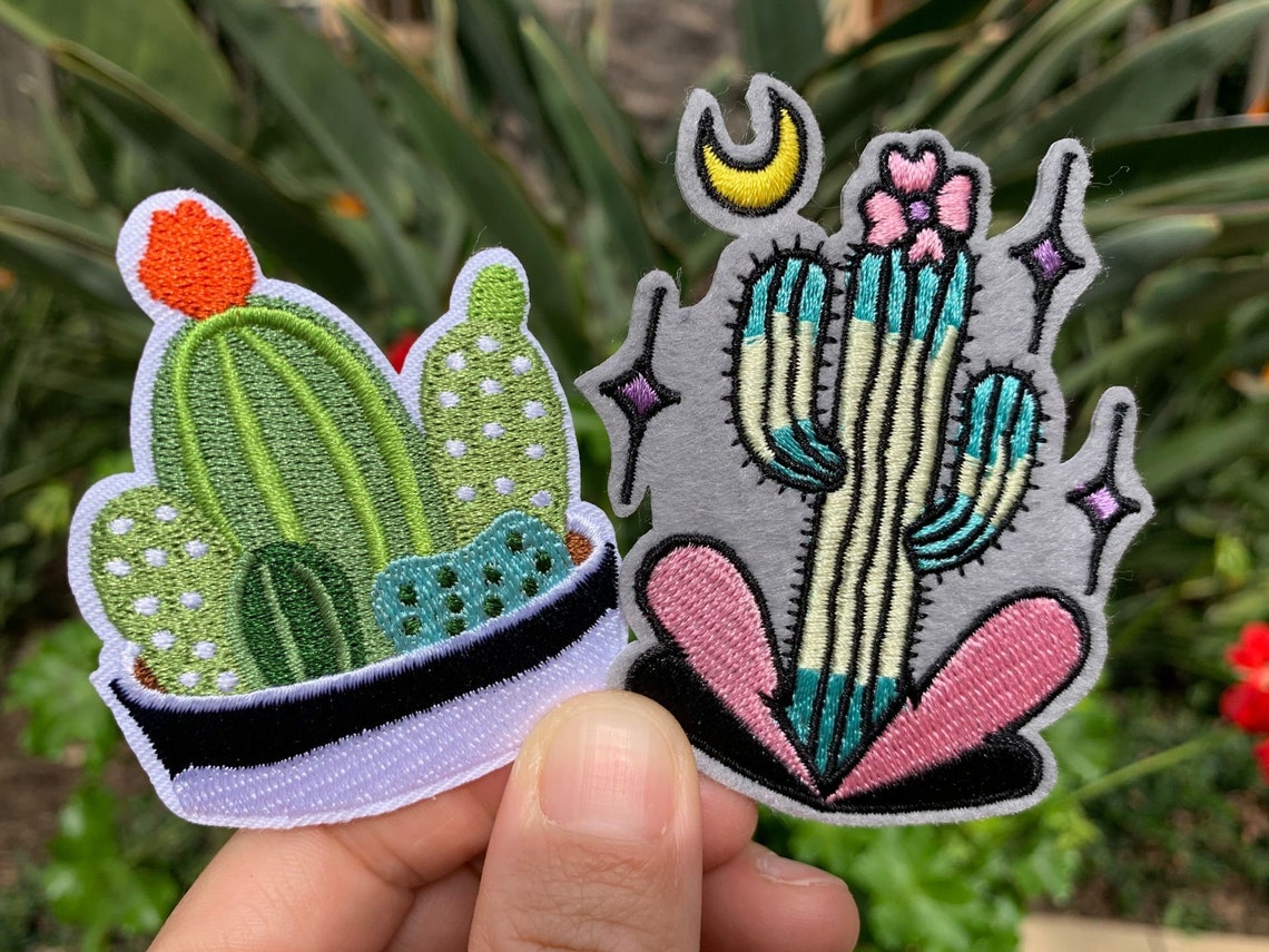 Cactus Iron on Patch desert Patch Embroidery Sew on Patch Etsy