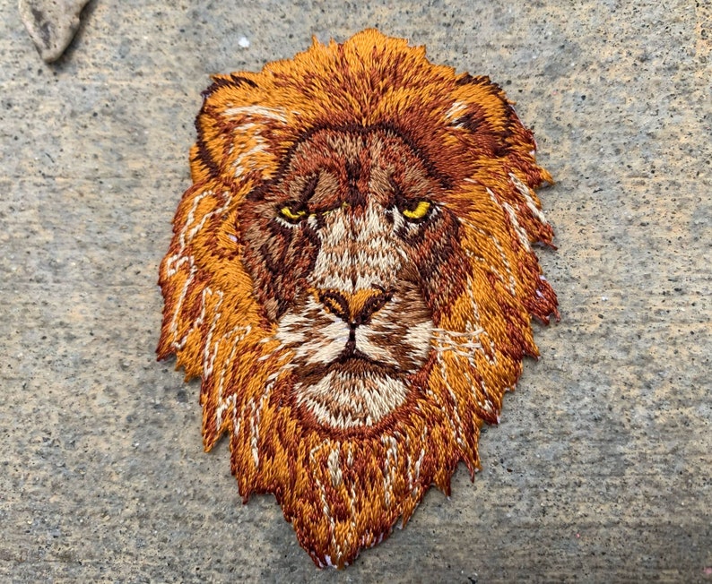 2.8 Inch Lion Iron on Patch Lion Applique Lion Denim Etsy