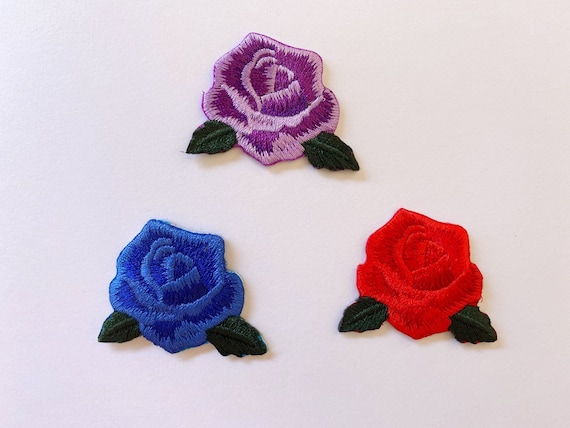 U-Sky Sew or Iron on Patches - Cute Red Flower Rose Patch for