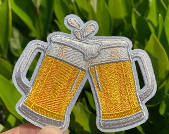 Écusson à repasser bière bière, Cheers, écusson de broderie bière à coudre, applique de bière, écusson Cheers, écusson pour denim, sac à dos, sacs, de bas en haut