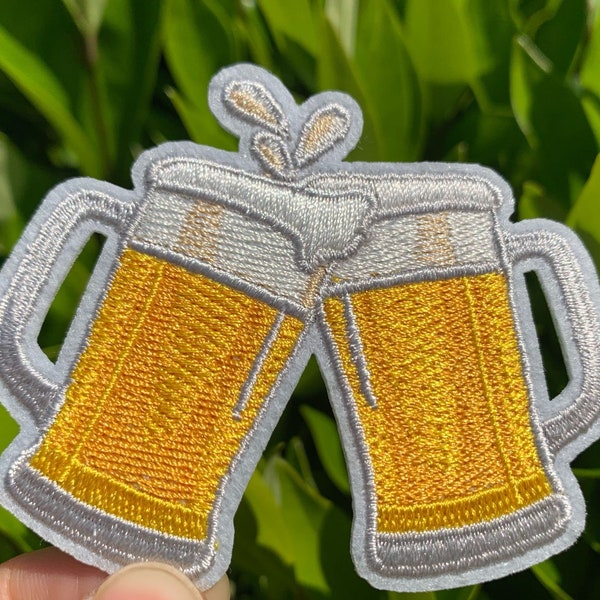 Cerveza Hierro en parche Cerveza, Saludos, Parche de bordado Cerveza Coser, Apliques de cerveza, Parche Saludos, Parche para mezclilla, Mochila, bolsos, De abajo hacia arriba