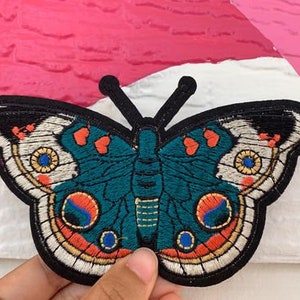 Grand Beau patch papillon de 6 pouces, Fer sur patch, Papillon, Patch de broderie de grande taille pour veste, Denim, sac à dos, grand patch papillon