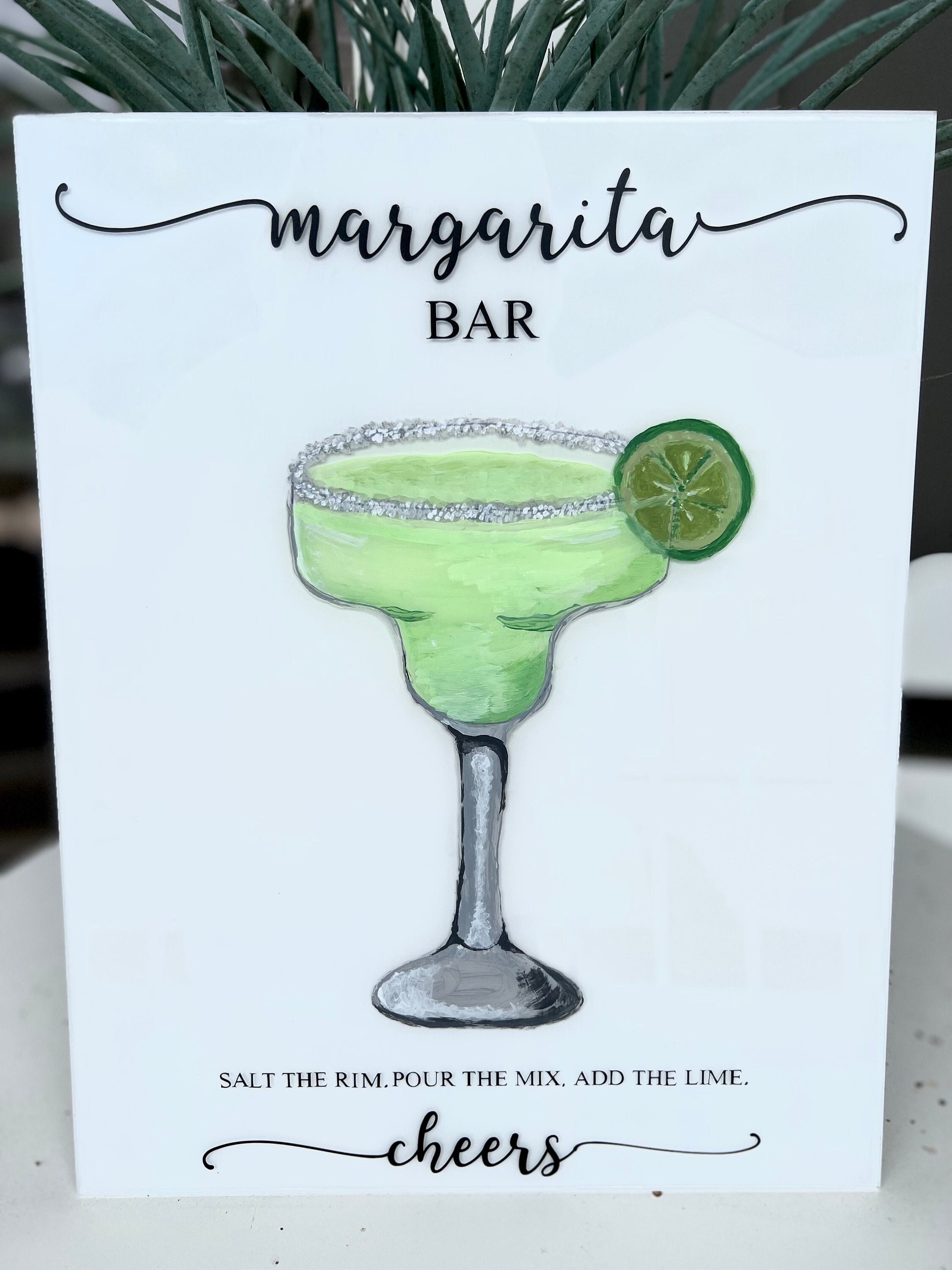 Acrylic Bar Sign Margarita Bar Wedding Bar Sign Bridal Etsy