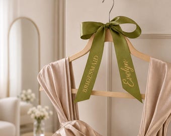 Satin Ribbon Name Tag | Bridal Party Name Signs, Bridesmaid Gifts, Gift Tags