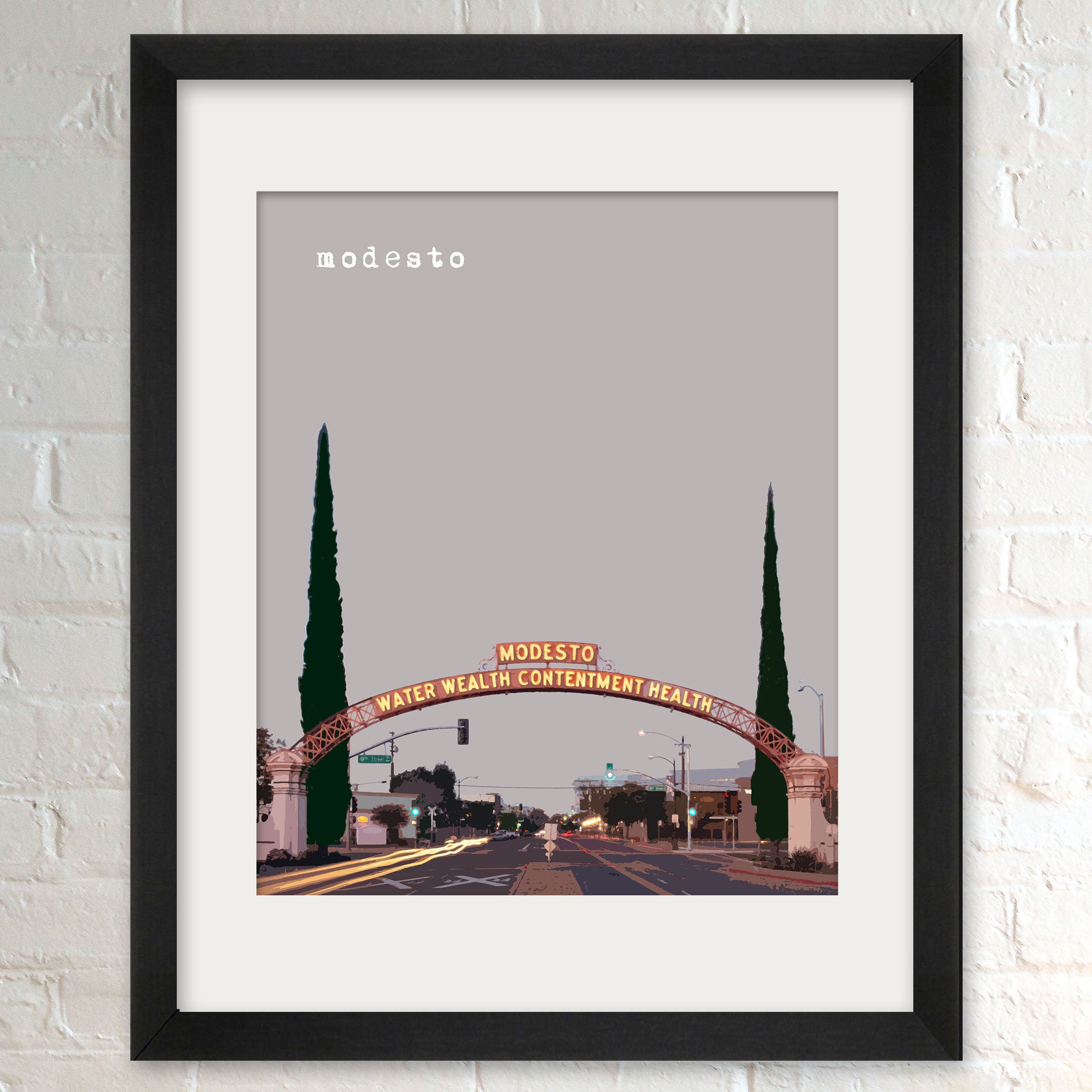 Modesto CA City Wall Art Minimalist Home Decor Prints Etsy