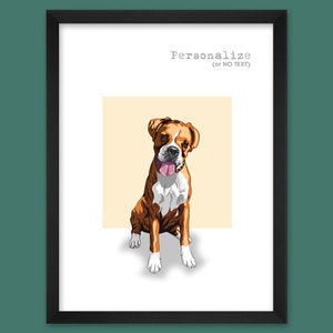 Light Fawn Boxer Dog | Wall Art | Minimalist Home Decor | Prints, Framed Prints, Gallery Wrap Canvas, and Plaques