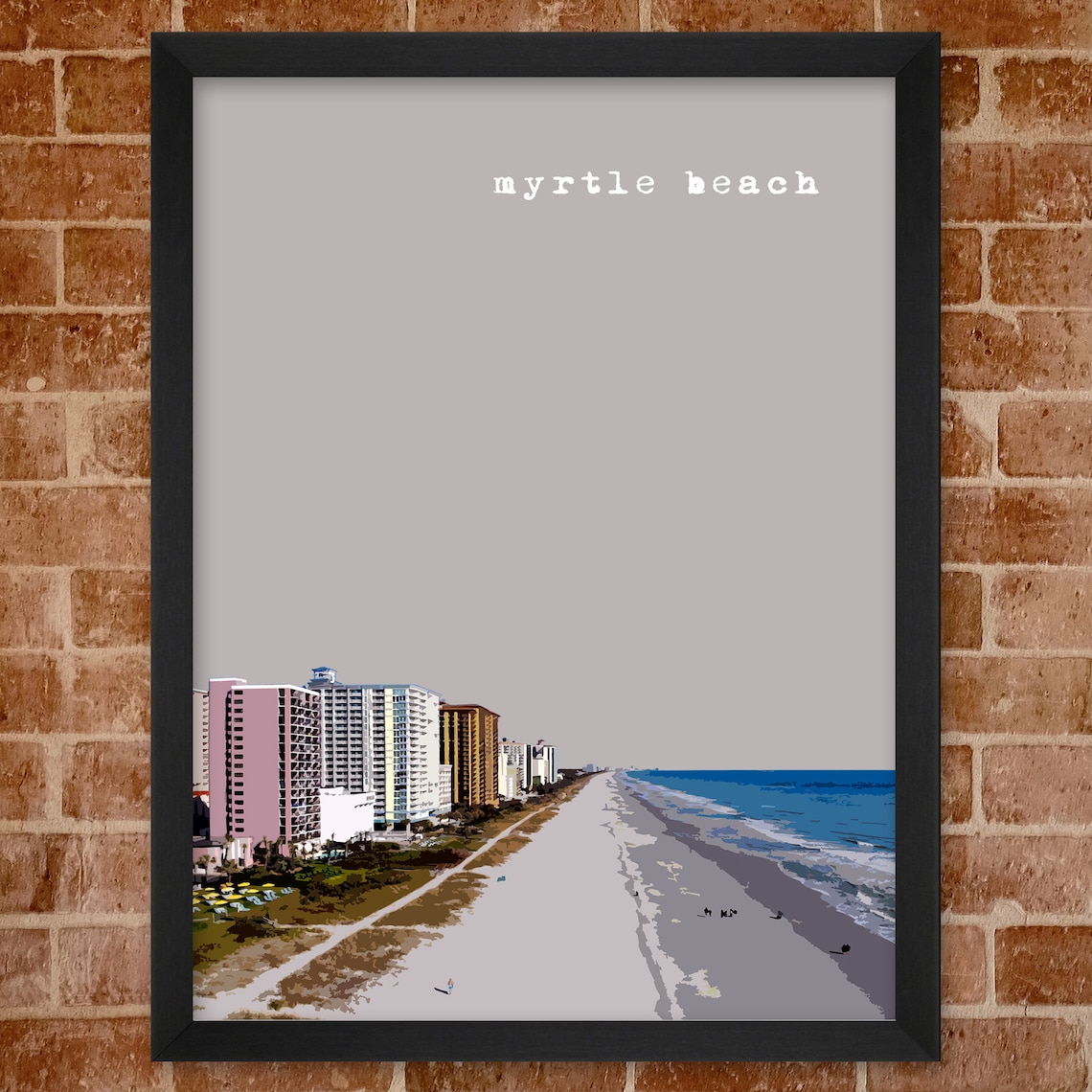 Myrtle Beach SC City Wall Art Minimalist Home Decor Etsy