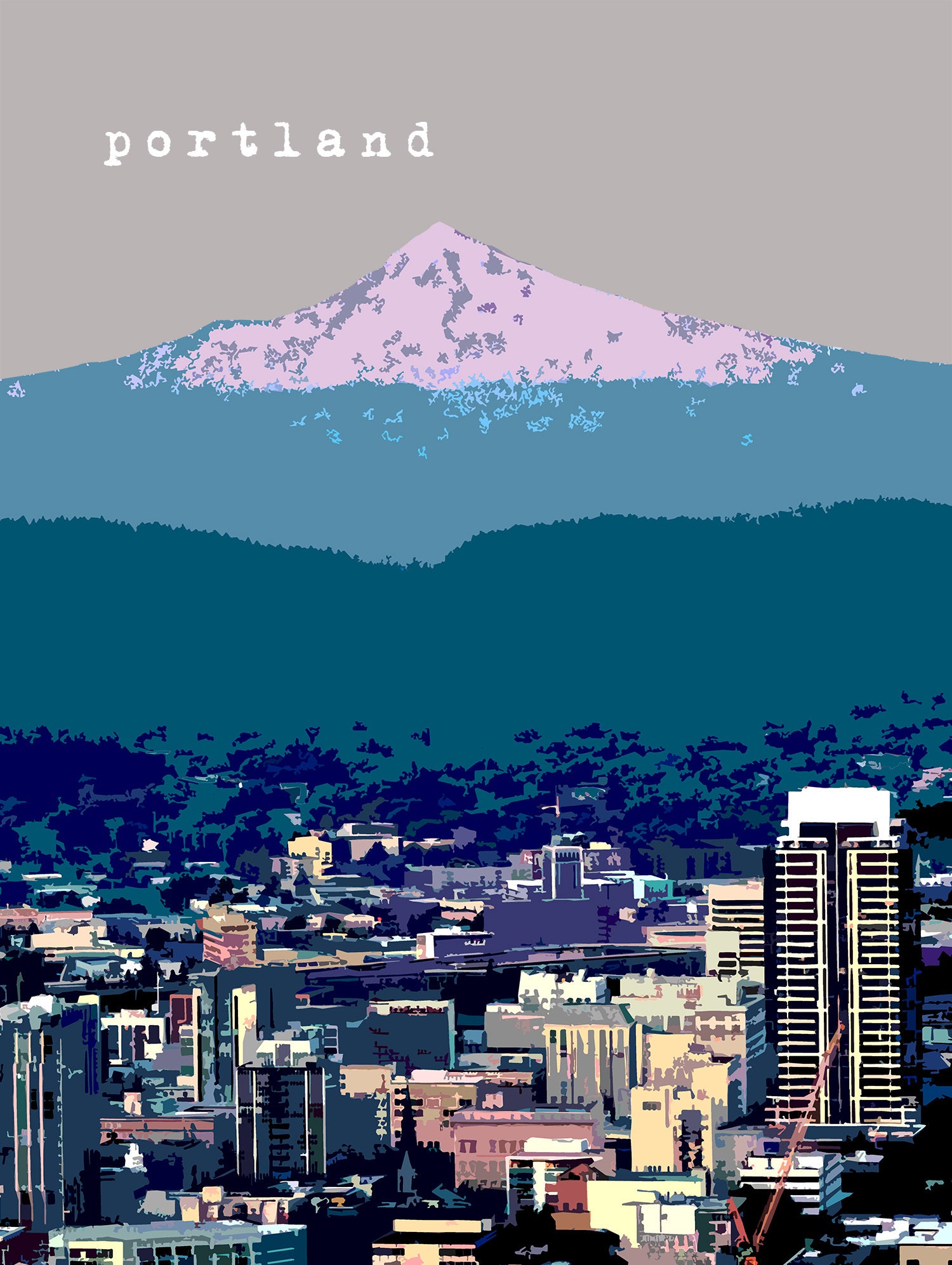 Portland OR City Wall Art Minimalist Home Decor Prints Etsy