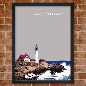 Cape Elizabeth ME | City Wall Art | Minimalist Home Decor | Prints, Framed Prints, Gallery Wrap Canvas, and Plaques
