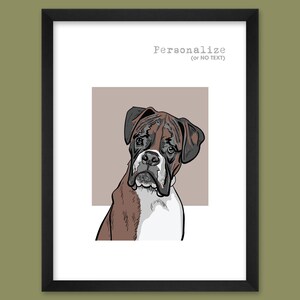 Boxer Dog Portrait | Wall Art | Minimalist Home Decor | Prints, Framed Prints, Gallery Wrap Canvas, and Plaques