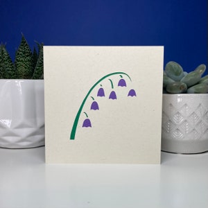 Handmade Papercut Bluebell Greeting Card-Greeting Card-Bluebell Birthday Thank You Mothers Day Card