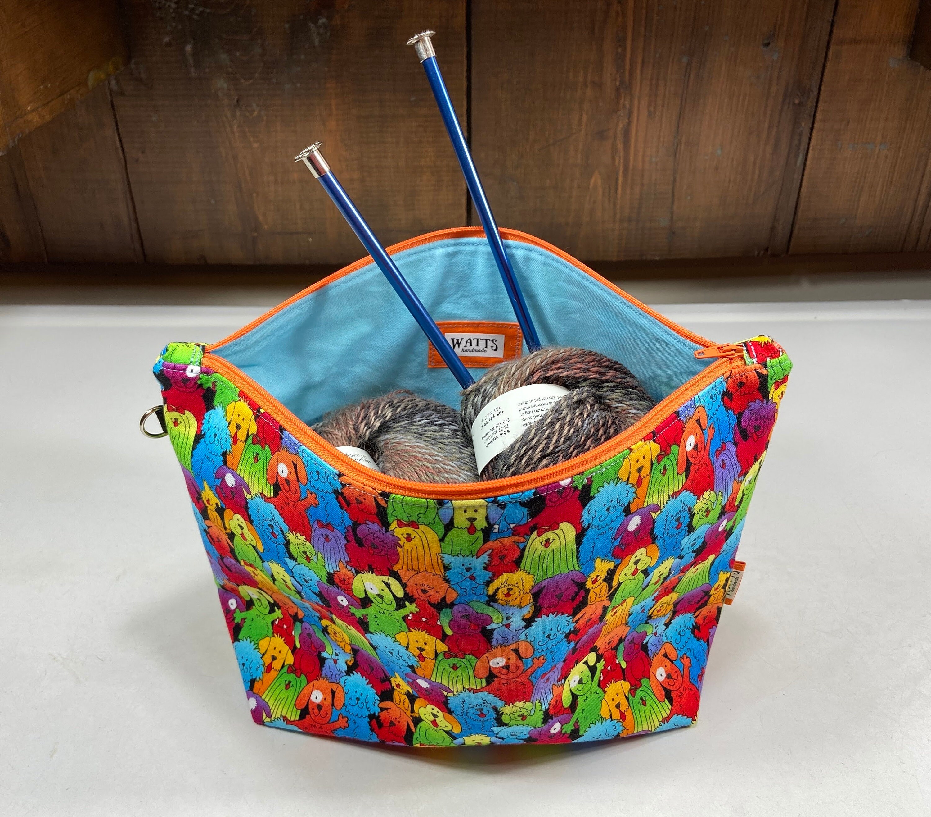 Tie Dye Dog Knitting Bag With Matching Strap and Etsy