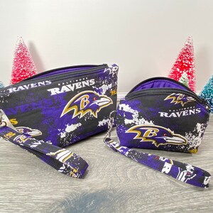 Baltimore Ravens NFL schoudertasje met ritssluiting of portemonnee met polsbandje, sleutelhanger