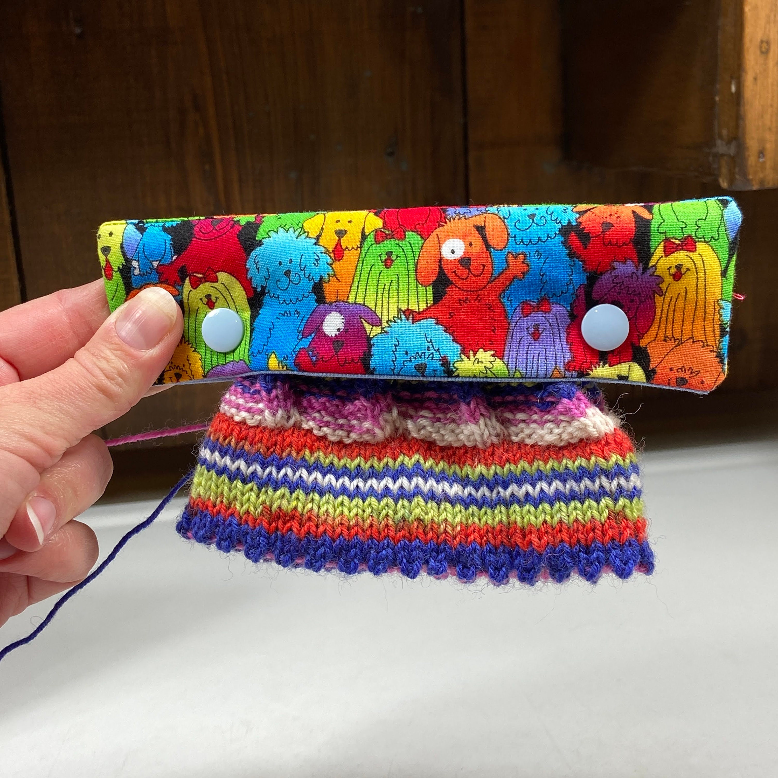 Tie Dye Dog Knitting Bag With Matching Strap and Etsy