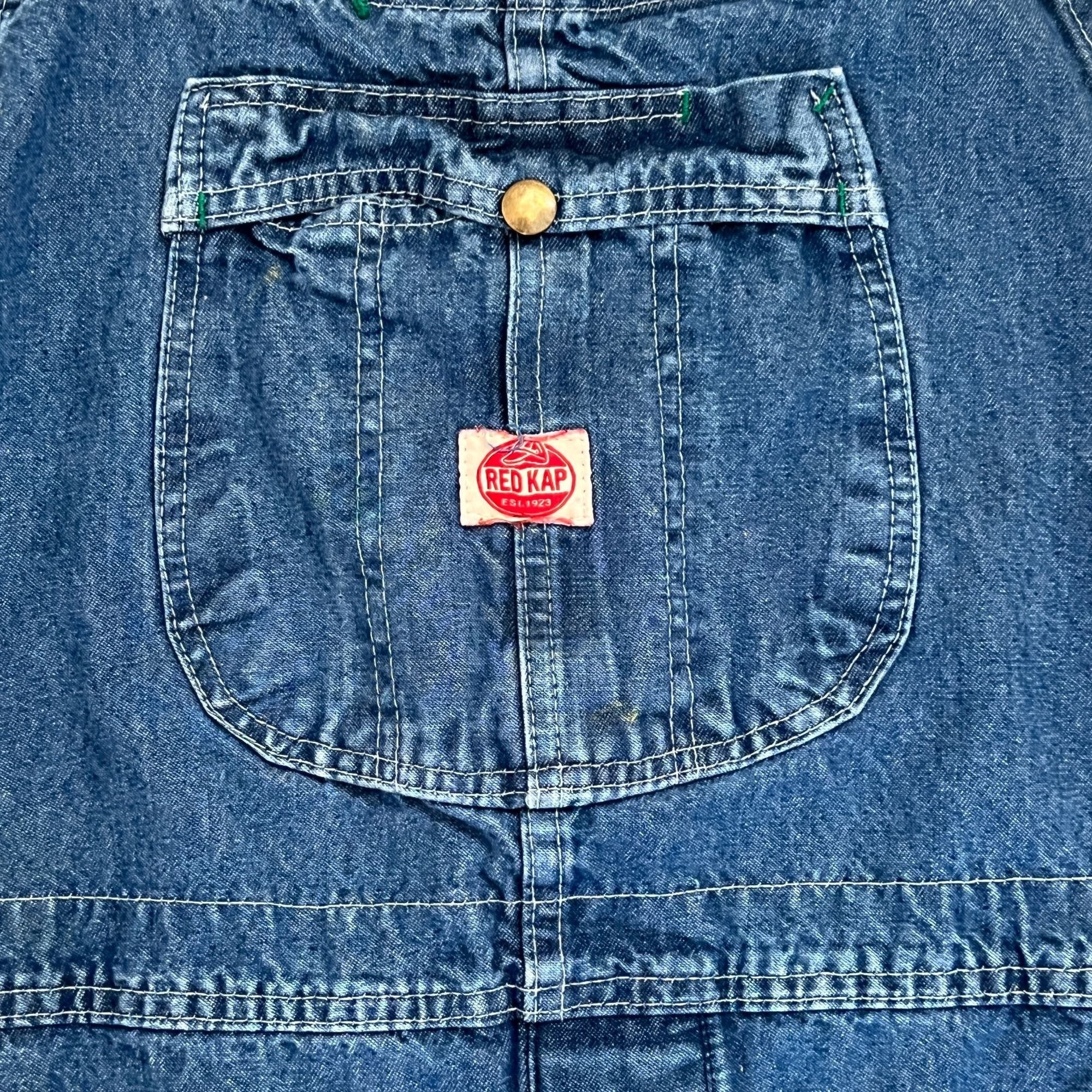Vintage Red Kap Button Fly Riveted 90s Bib Carpenter Jean