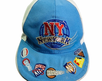Vtg New Era NY Global Basketball Patch Hat Cap USA  7 1/4 Strapback 6 Panel