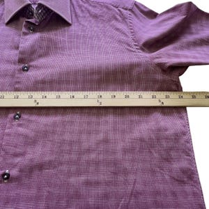Vtg Robert Graham Houndstooth Flip Cuff Shirt Mens L/XL Cotton Purple image 13